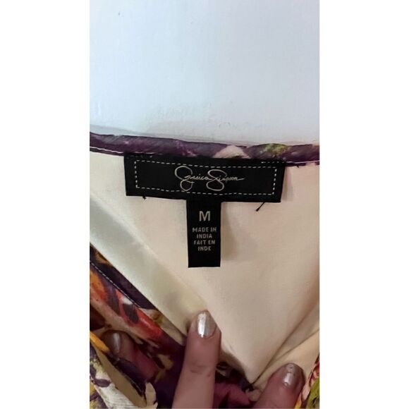 JESSICA SIMPSON WOMENS SLEEVELESS YELLOW FLORAL MAXI DRESS SIZE M - Picture 4 of 9